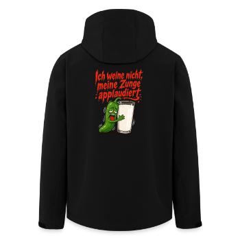 Chili Scharf Zunge Milch - Recycelte Männer Softshell-Jacke von Stanley/Stella - Schwarz - Hinten - AI Model Male 185 light (185cm)