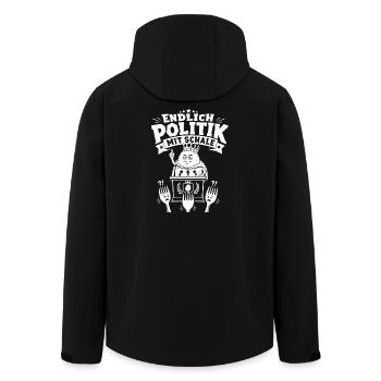 Endlich Politik mit Schale - Recycelte Männer Softshell-Jacke von Stanley/Stella - Schwarz - Hinten - AI Model Male 185 light (185cm)
