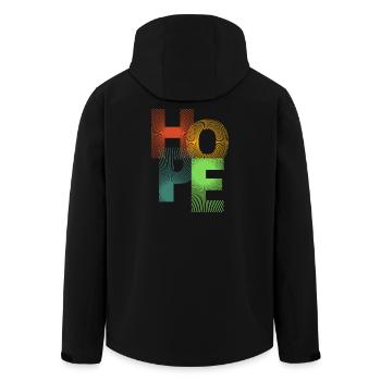 Hope in Colored Rays - Men’s Recycled Softshell Jacket by Stanley/Stella - black - Back - AI Model Male 185 light (185cm)