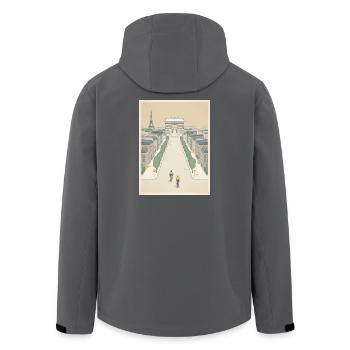 Paris Finish — Cycling Memory - Men’s Recycled Softshell Jacket by Stanley/Stella - anthracite - Back - AI Model Male 185 light (185cm)