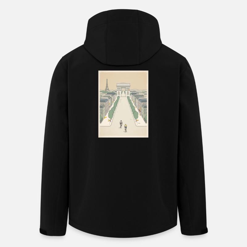 Arrivée à Paris — Souvenir du cyclisme - Veste softshell homme en polyester recyclé Stanley/Stella - noir