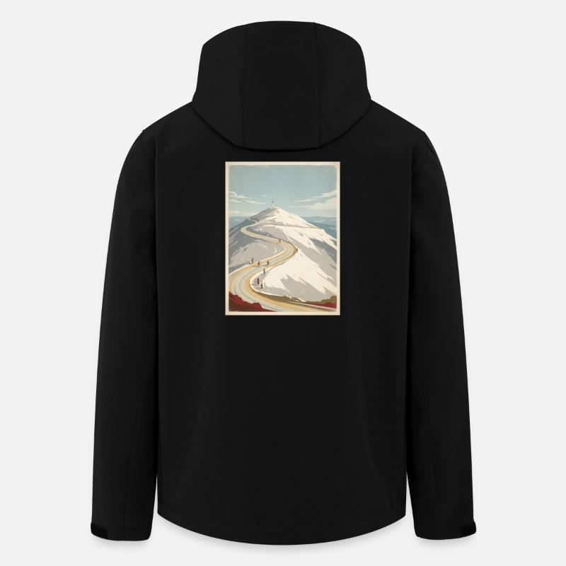 Ventoux Summit Road — Souvenir du cyclisme - Veste softshell homme en polyester recyclé Stanley/Stella - noir
