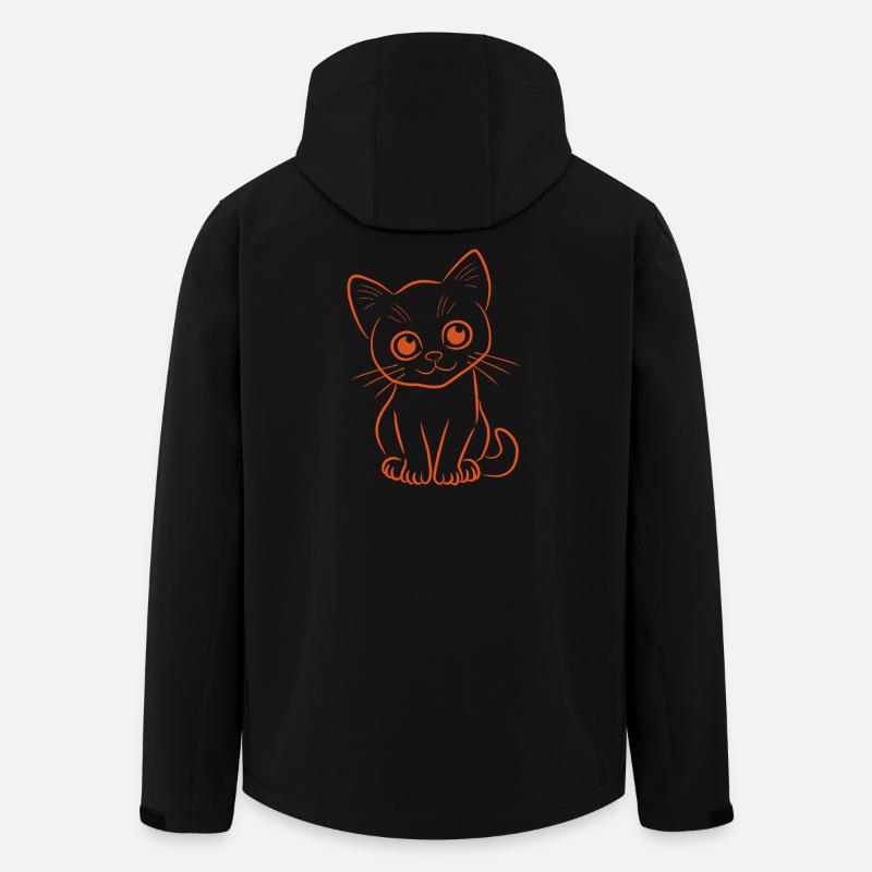 Chaton en orange - Veste softshell homme en polyester recyclé Stanley/Stella - noir