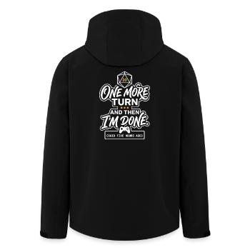 One More Turn Gamer Saying D20 - Men’s Recycled Softshell Jacket by Stanley/Stella - black - Back - AI Model Male 185 light (185cm)