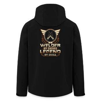 Schweißlegende durch Wahl lustiger Schweißerberuf - Recycelte Männer Softshell-Jacke von Stanley/Stella - Schwarz - Hinten - AI Model Male 185 light (185cm)