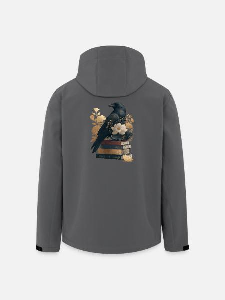 Raven on books - Men’s Recycled Softshell Jacket by Stanley/Stella - black
