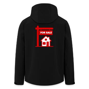 Rotes Logo-Schild mit zum Verkauf - Recycelte Männer Softshell-Jacke von Stanley/Stella - Schwarz - Hinten - AI Model Male 185 light (185cm)