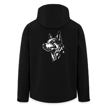 Australian Cattle Dog Portrait Hund Hunde Wilsigns - Men’s Recycled Softshell Jacket by Stanley/Stella - black - Back - AI Model Male 185 light (185cm)
