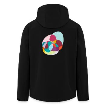 Verschlungene Farbkreise - Recycelte Männer Softshell-Jacke von Stanley/Stella - Schwarz - Hinten - AI Model Male 185 light (185cm)