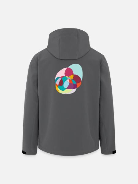 Verschlungene Farbkreise - Recycelte Männer Softshell-Jacke von Stanley/Stella - Schwarz
