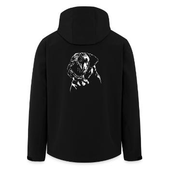 BULLMASTIFF Dog portrait Dogs Wilsigns - Men’s Recycled Softshell Jacket by Stanley/Stella - black - Back - AI Model Male 185 light (185cm)