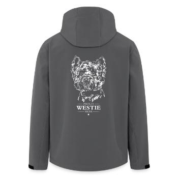 Westie Mom West Highland Terrier Dogs Wilsigns - Men’s Recycled Softshell Jacket by Stanley/Stella - anthracite - Back - AI Model Male 185 light (185cm)