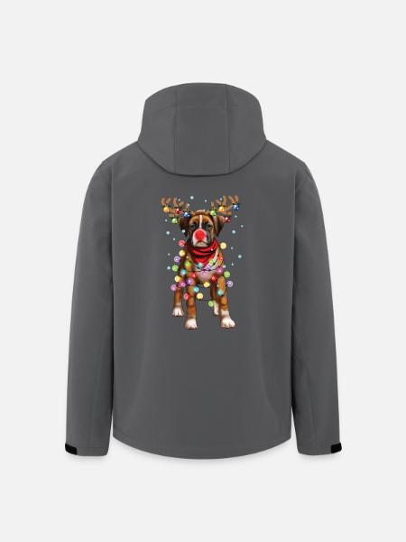 Christmas Boxer Dog - Lustiges Weihnachtswelpengeschenk - Recycelte Männer Softshell-Jacke von Stanley/Stella - Schwarz
