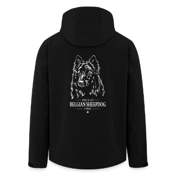 Belgian Sheepdog Dad Dog Wilsigns - Men’s Recycled Softshell Jacket by Stanley/Stella - black - Back - AI Model Male 185 light (185cm)