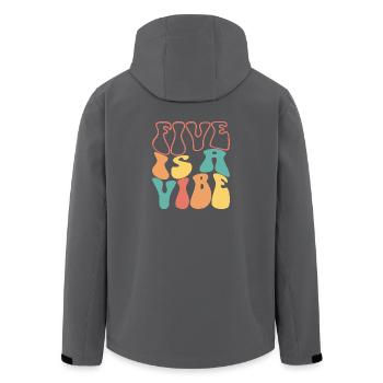 Five Is A Vibe, 5 Years Old, 5th Birthday Kids - Men’s Recycled Softshell Jacket by Stanley/Stella - anthracite - Back - AI Model Male 185 light (185cm)