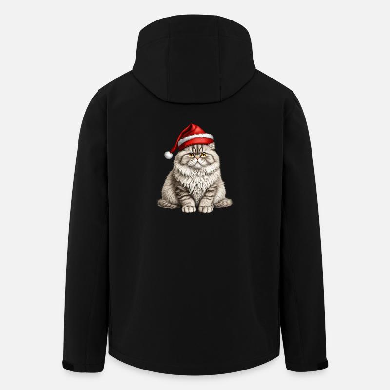 Chat persan de Noël - Veste softshell homme en polyester recyclé Stanley/Stella - noir