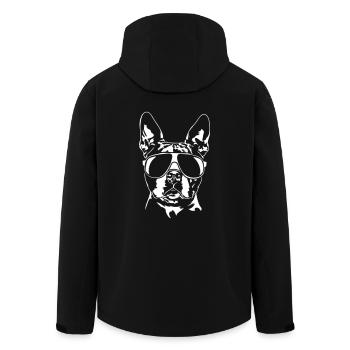 BOSTON TERRIER cool - Recycelte Männer Softshell-Jacke von Stanley/Stella - Schwarz - Hinten - AI Model Male 185 light (185cm)