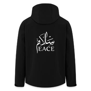 Peace - Men’s Recycled Softshell Jacket by Stanley/Stella - black - Back - AI Model Male 185 light (185cm)