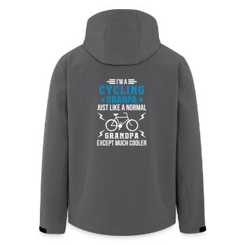 Cycling Grandpa - Recycelte Männer Softshell-Jacke von Stanley/Stella - Schwarz - Hinten - AI Model Male 185 light (185cm)