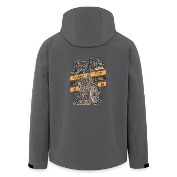 Vintage - Low Rider - Bicycle - Bikerdesign - Men’s Recycled Softshell Jacket by Stanley/Stella - black - Back - AI Model Male 185 light (185cm)