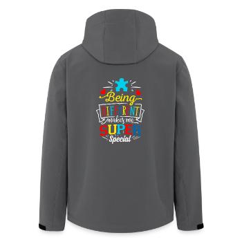 Autism Autist ADHD Autism Asperger Gift - Men’s Recycled Softshell Jacket by Stanley/Stella - anthracite - Back - AI Model Male 185 light (185cm)
