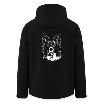 BORDER COLLIE Portrait Hütehunde Hunde Wilsigns - Recycelte Männer Softshell-Jacke von Stanley/Stella - Schwarz - Hinten - AI Model Male 185 light (185cm)