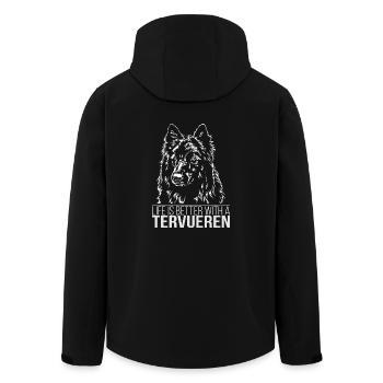 TERVUEREN La vie est meilleure Hunde Spruch Wilsigns - Veste softshell homme en polyester recyclé Stanley/Stella - noir - Dos - AI Model Male 185 light (185cm)