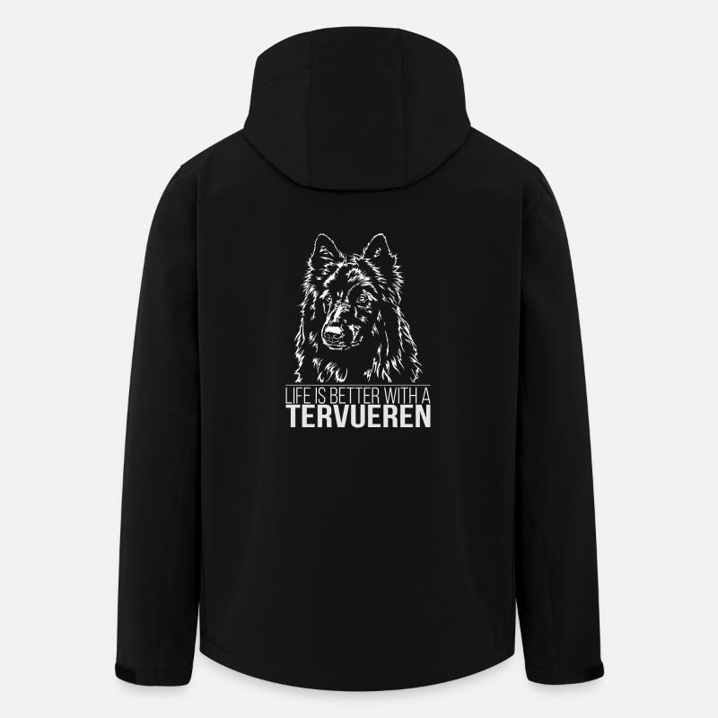 TERVUEREN Life is better Hunde Spruch Wilsigns - Recycelte Männer Softshell-Jacke von Stanley/Stella - Schwarz