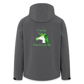 Merry Christmas - Unicorn - Men’s Recycled Softshell Jacket by Stanley/Stella - black - Back - AI Model Male 185 light (185cm)