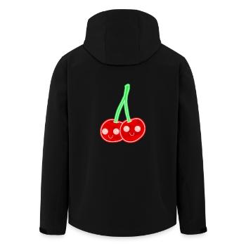 Cerises Rétro Vintage Cerisier Années 80 Années 90 - Veste softshell homme en polyester recyclé Stanley/Stella - noir - Dos - AI Model Male 185 light (185cm)