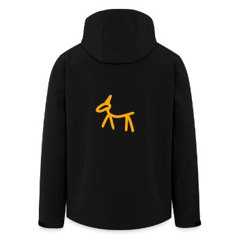 Caves painting - Men’s Recycled Softshell Jacket by Stanley/Stella - black - Back - AI Model Male 185 light (185cm)