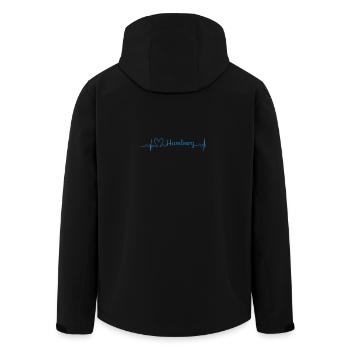 Battement de coeur de Hambourg en bleu - Veste softshell homme en polyester recyclé Stanley/Stella - noir - Dos - AI Model Male 185 light (185cm)
