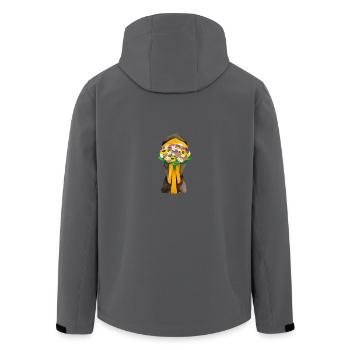 Münchner Kindl mit Blumenstrauß - Recycelte Männer Softshell-Jacke von Stanley/Stella - Schwarz - Hinten - AI Model Male 185 light (185cm)