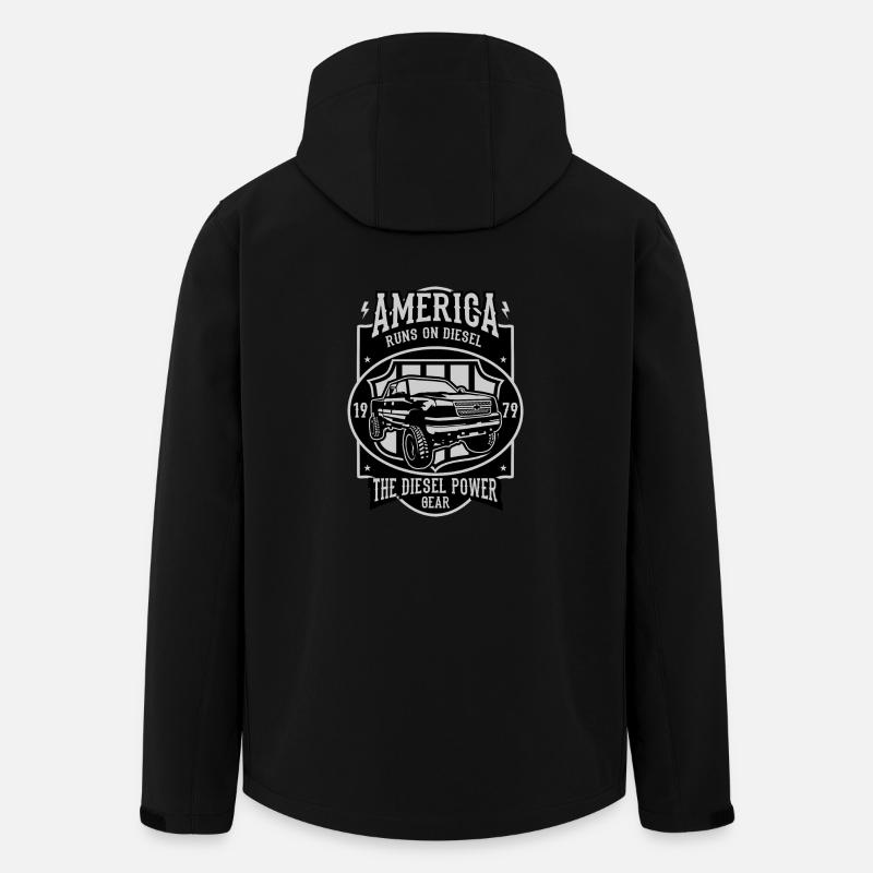 America Runs On Diesel - Recycelte Männer Softshell-Jacke von Stanley/Stella - Schwarz