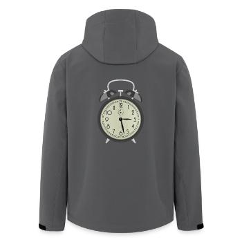 uhr zeit watch clock time hourglass sanduhr40 - Recycelte Männer Softshell-Jacke von Stanley/Stella - Schwarz - Hinten - AI Model Male 185 light (185cm)