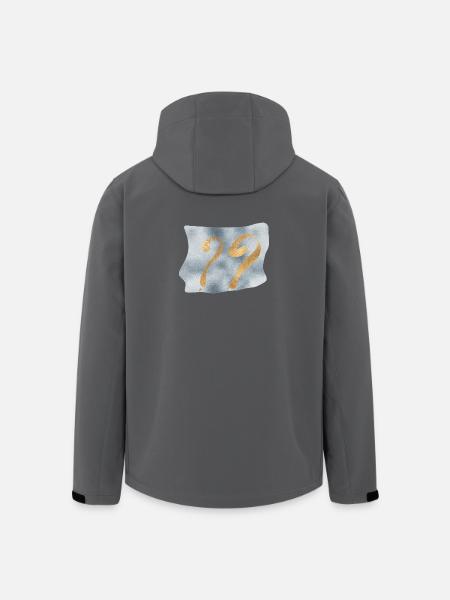 Golden question marks on blue - Men’s Recycled Softshell Jacket by Stanley/Stella - black
