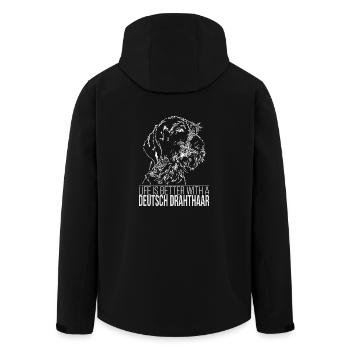FRANÇAIS DRAHTHAAR Life is better Wilsigns Cadeau - Veste softshell homme en polyester recyclé Stanley/Stella - noir - Dos - AI Model Male 185 light (185cm)