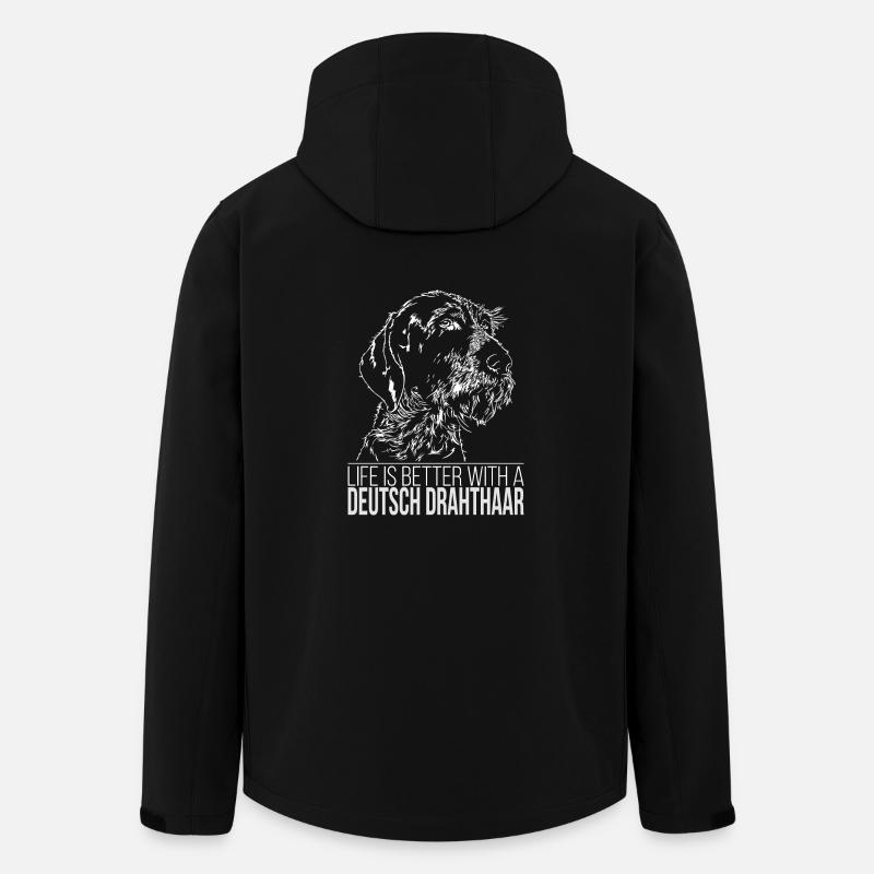 DEUTSCH DRAHTHAAR Life is better Wilsigns Geschenk - Recycelte Männer Softshell-Jacke von Stanley/Stella - Schwarz