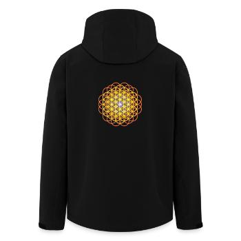 Blume des Lebens - Flower of Life - Recycelte Männer Softshell-Jacke von Stanley/Stella - Schwarz - Hinten - AI Model Male 185 light (185cm)