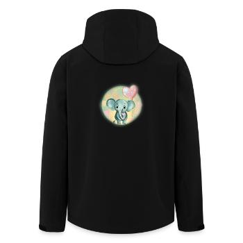 Süßes Elefantenbaby mit Luftballon - Geschenkidee - Recycelte Männer Softshell-Jacke von Stanley/Stella - Schwarz - Hinten - AI Model Male 185 light (185cm)