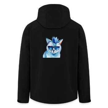 Punkrock Katze mit Sonnenbrille Geschenkidee - Recycelte Männer Softshell-Jacke von Stanley/Stella - Schwarz - Hinten - AI Model Male 185 light (185cm)