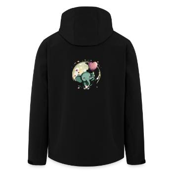 Süßes Elefantenbaby mit Luftballon - Geschenkidee - Recycelte Männer Softshell-Jacke von Stanley/Stella - Schwarz - Hinten - AI Model Male 185 light (185cm)