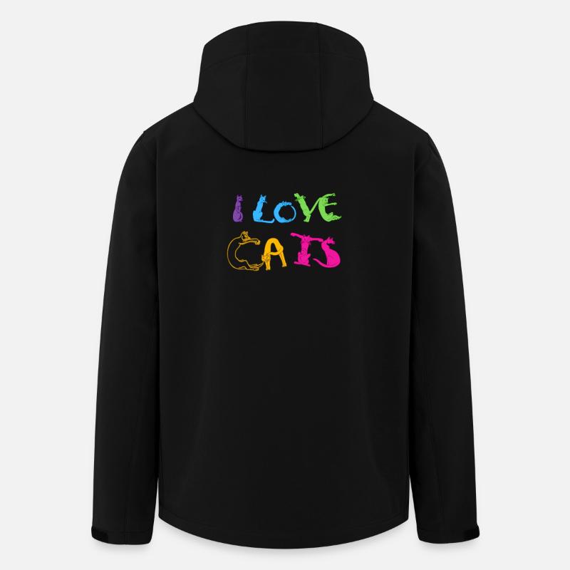 Ich liebe Katzen - Recycelte Männer Softshell-Jacke von Stanley/Stella - Schwarz