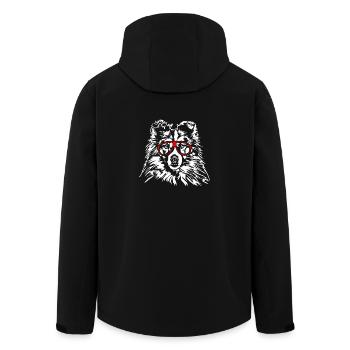 SHETLAND SHEEPDOG Sheltie Glasses Dogs Wilsigns - Men’s Recycled Softshell Jacket by Stanley/Stella - black - Back - AI Model Male 185 light (185cm)