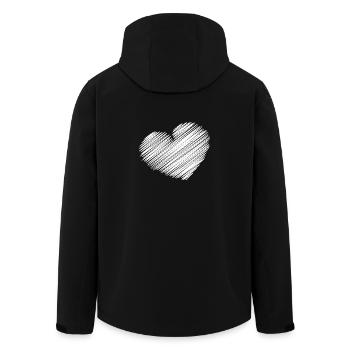 HERZ. HERZ. HERZ. KÜSSEN. SCHMATZEN. KÜSST. LÄCHELN. - Recycelte Männer Softshell-Jacke von Stanley/Stella - Schwarz - Hinten - AI Model Male 185 light (185cm)