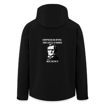 Music Meme Wagner "14 Heures" - Veste softshell homme en polyester recyclé Stanley/Stella - noir - Dos - AI Model Male 185 light (185cm)