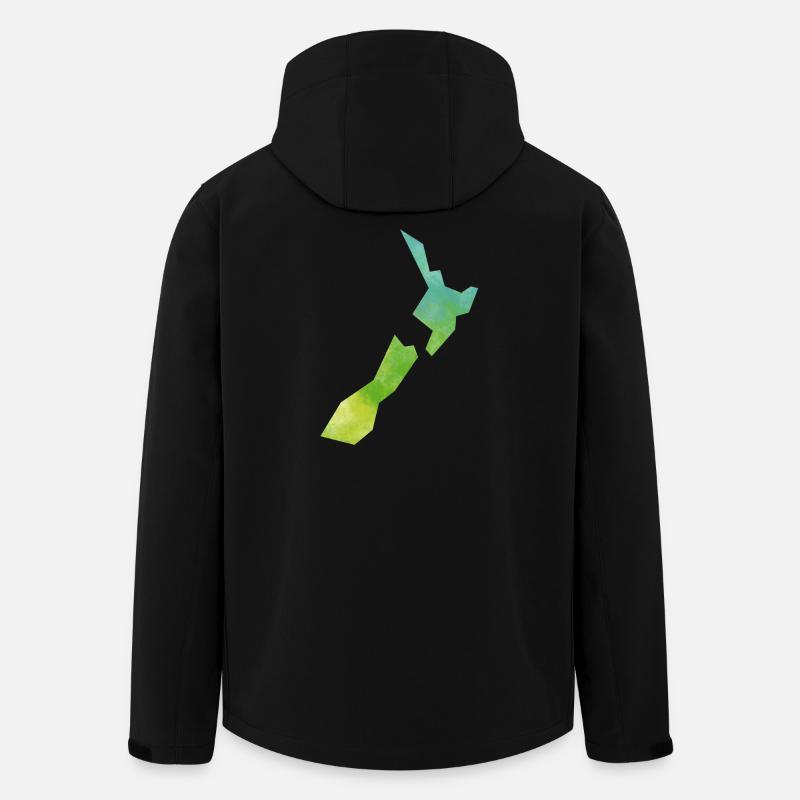 Karte Neuseeland - Recycelte Männer Softshell-Jacke von Stanley/Stella - Schwarz