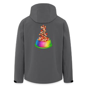 Hundenapf in Regenbogenfarben mit Hundefutter - Recycelte Männer Softshell-Jacke von Stanley/Stella - Schwarz - Hinten - AI Model Male 185 light (185cm)