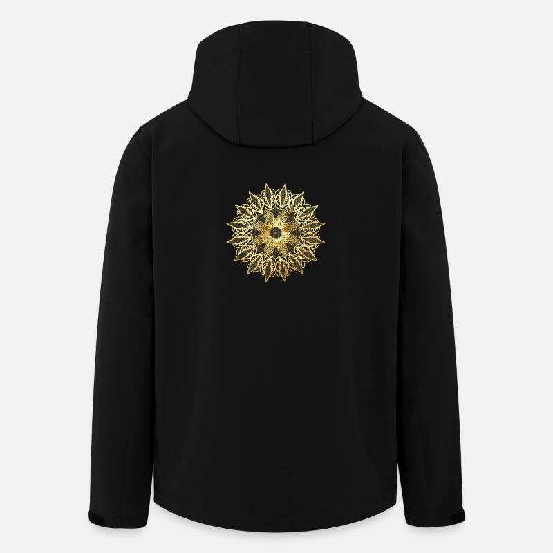 Golden geometric lace pattern - Men’s Recycled Softshell Jacket by Stanley/Stella - black