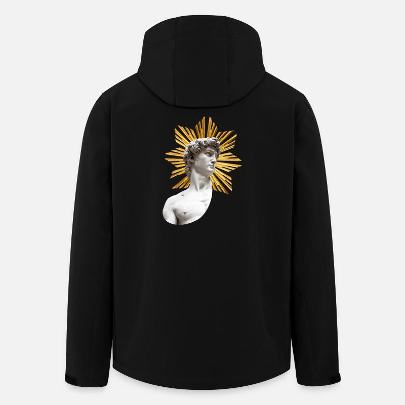 David mit Heiligenschein | Michelangelo - Recycelte Männer Softshell-Jacke von Stanley/Stella - Schwarz